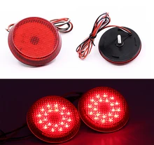 1 Pair Car LED Rear Tail Lights 6.8CM Round Bumper Reflector Lamp for 12V Truck Trailer Toyota Sienna Corolla Warning Lamp 1 pair 21w halogen lamp truck tail lights for 12v jeep compass suv car rear fog lamp