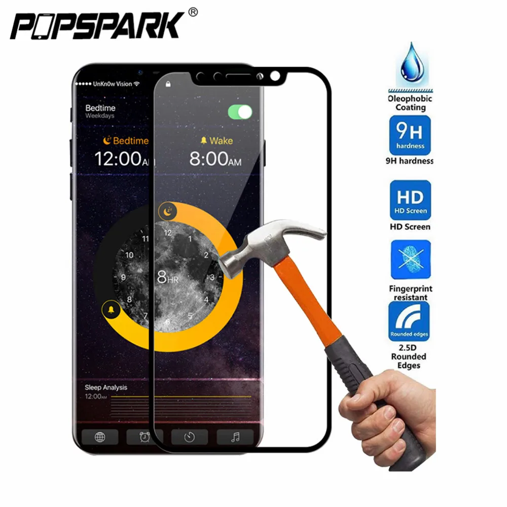 No Fingerprint Tempered Glass Screen Protector Film For iPhone X Screen Protective Glass Film