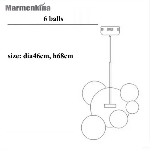 Современный минималистичный дизайнерский мыльный пузырь Микки стеклянный шар люстра для гостиной столовой подвесные светильники 220 в 230 В - Цвет корпуса: 6 balls