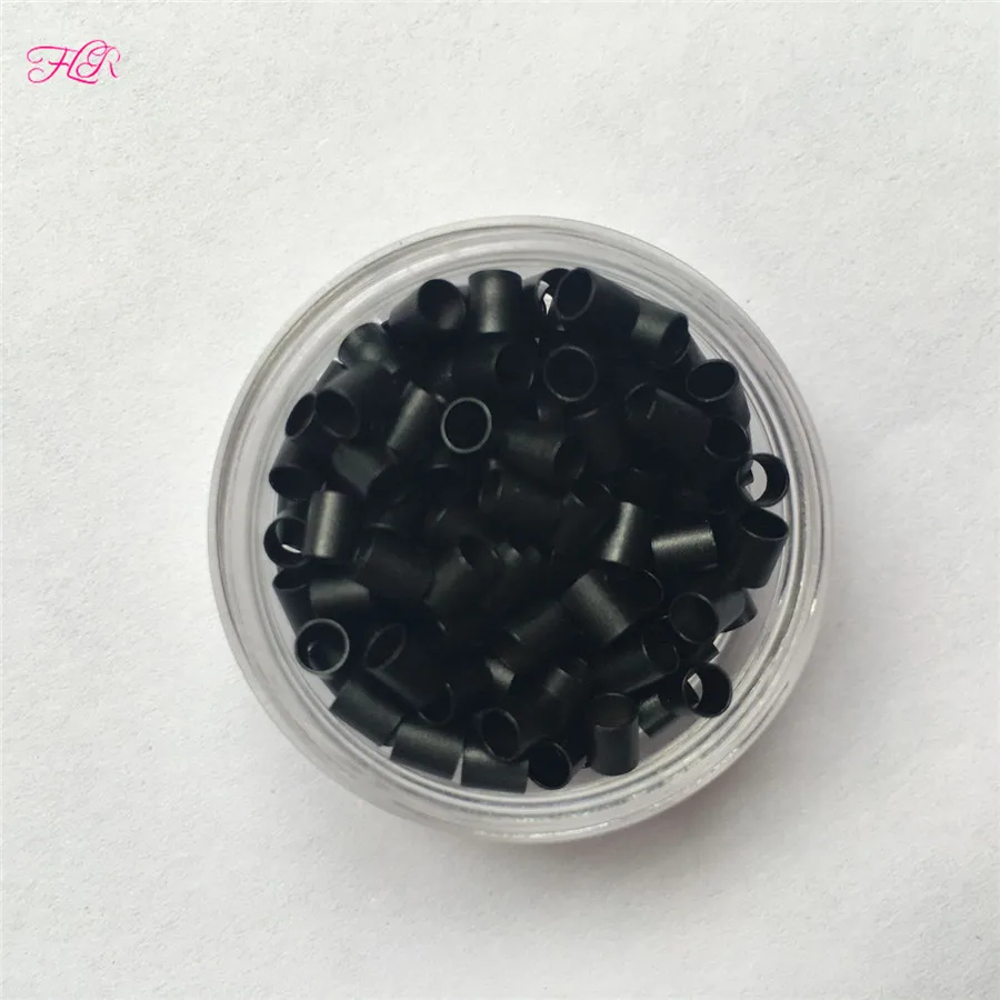 쉽게 잠글 수 있는 마이크로 헤어 링 3.2*2.8x3.8mm 유로 락 구리 튜브 마이크로 링 링크 비즈 1000개 스틱 팁 헤어 익스텐션용