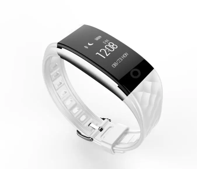 Смарт-браслет на запястье сердечного ритма IP67 Водонепроницаемый Bluetooth Smartband для ios android Смартфон Дистанционное Камера - Цвет: Белый