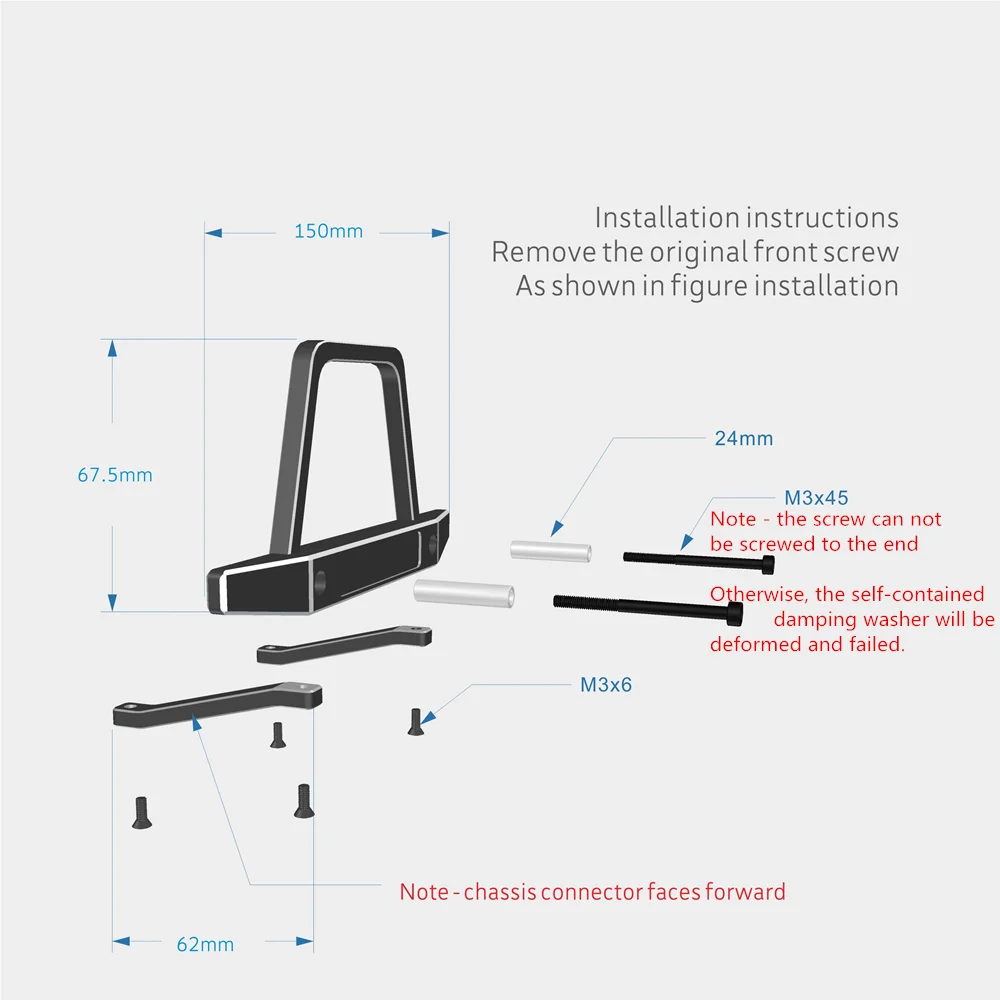 Front Bumper for RoboMaster S1 Aluminum Alloy Protect Accessories RoboMaster S1 Parts-5