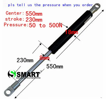 

free shipping 50 to 500N force,550mm central distance,230mm stroke, pneumatic Auto Gas Spring, Shock absorber