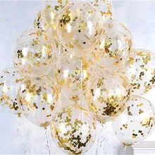 10 шт./партия прозрачные воздушные шары Золотая Звезда конфетти из фольги прозрачные воздушные шары счастливый день рождения, детский душ Свадебные украшения