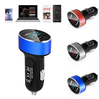 

High Quality 5V 3.1A Dual USB Port Adapter Quick Charge Car Charger Voltage LED Display For DC 12V 24V Car Motorcycle Adapter
