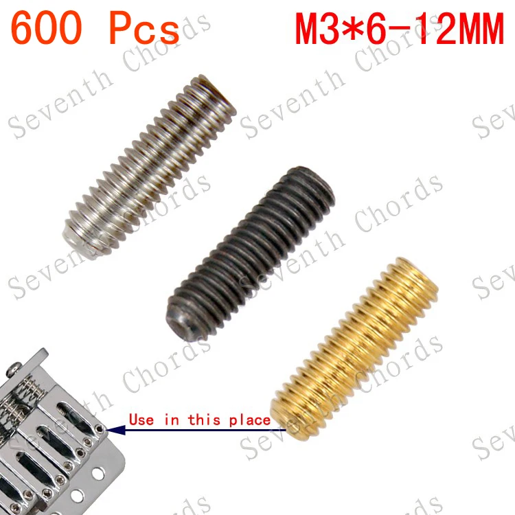 600 Pcs Electric Bass Guitar Bridge String Saddles Adjust Hexagon screws Tremolo Hex M3*6mm-12mm | Спорт и развлечения