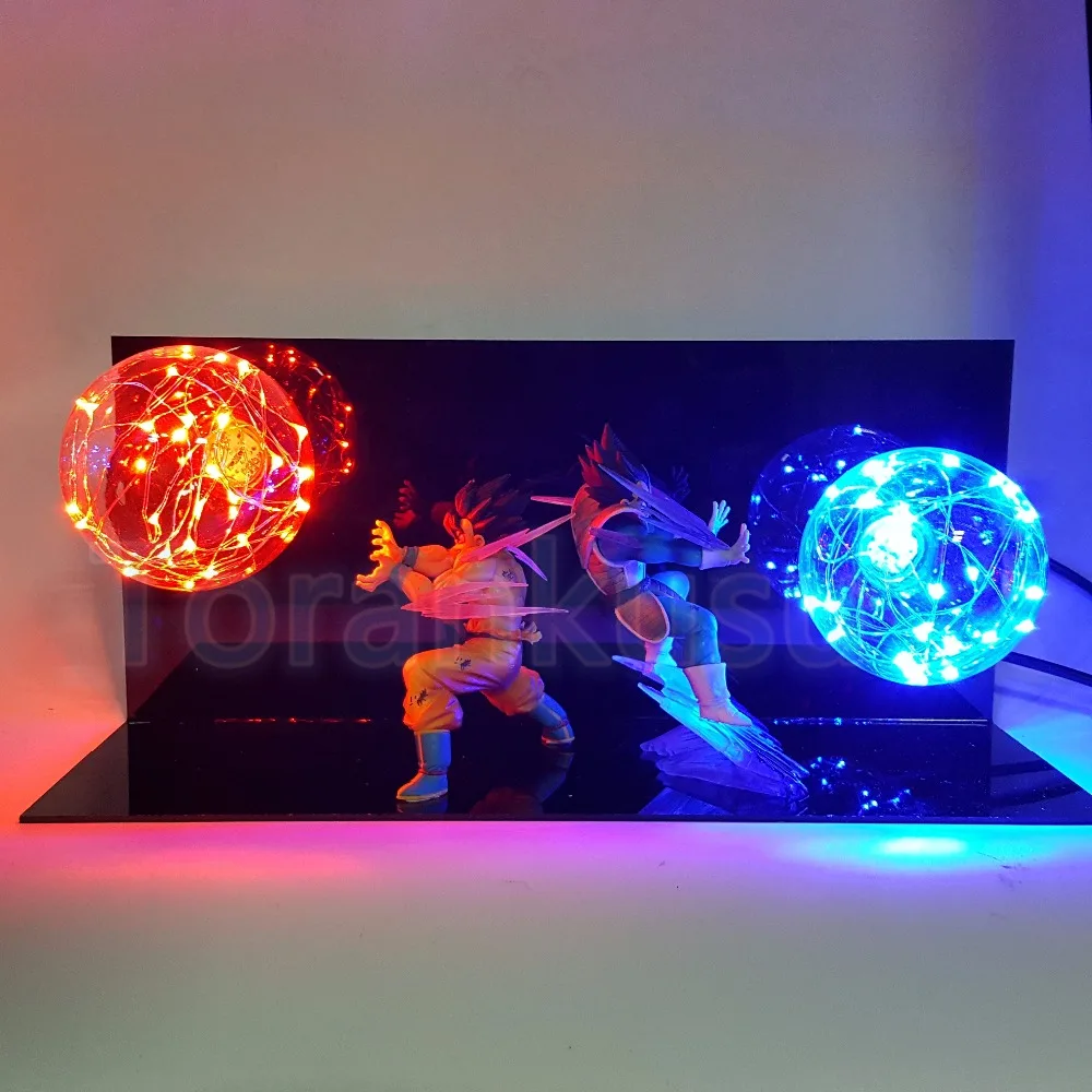 Dragon Ball Z фигурку Сон Гоку против Вегета борьба Flash Мяч DIY Дисплей игрушки DragonBall Goku жемчуг супер DIY121
