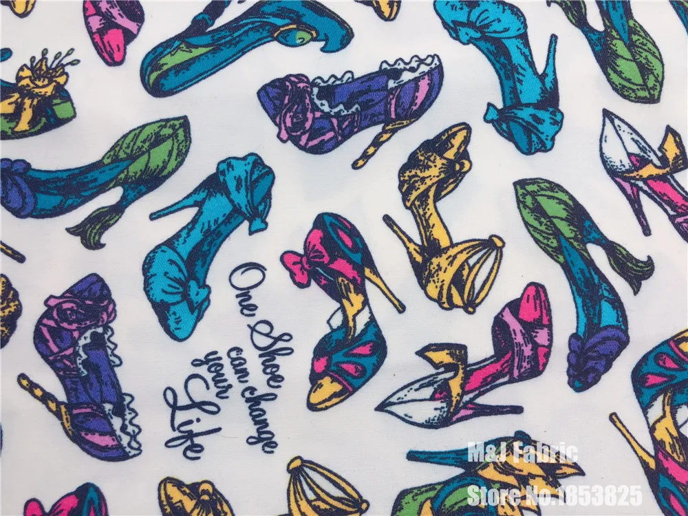 50*140 см Хрустальная обувь принцесса на высоком каблуке DIY Холст Ткань Домашний текстиль шитье DIY скатерть чехол для дивана