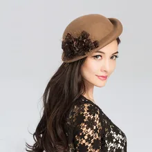 Шерстяные мягкие шляпы шапка с цветком модное зимнее женское пальто Шапки& Шапки; сезон осень-зима; Шапки для Для женщин