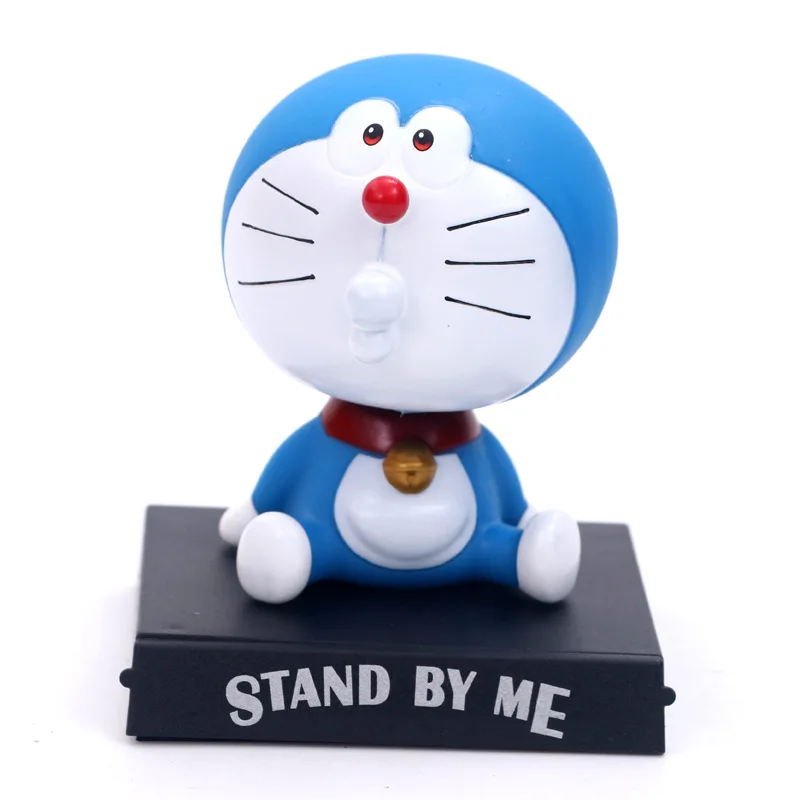 11 см Doraemon Аниме Фигурка встряхните голову держатель телефона кронштейн украшение автомобиля аниме модель ПВХ игрушки для рождественских подарков - Цвет: B