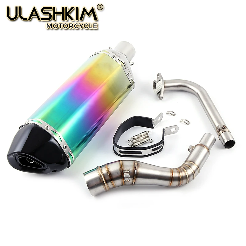 

Motorcycle Exhaust muffler Escape + Modified Front Middle Link pipe Full System Slip On For YAMAHA NMAX155 NMAX 155 2015-2017