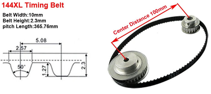 LUPULLEY зубчатый шкив XL понижающий 1:5/5:1 50T 10T межосевое расстояние 100 мм ременной передачи комплект с 144XL зубчатый шкив