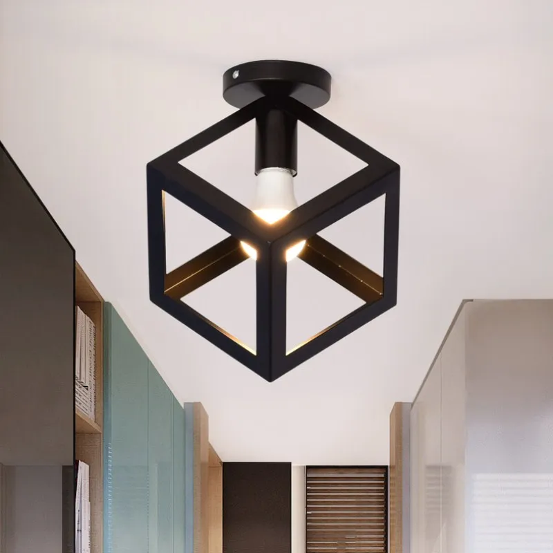 

Vintage Ceiling Lights Black Wrought Iron Ceiling Lamp for living room Kitchen Light Fixtures Luminaria E27 Bulb Home Lighting