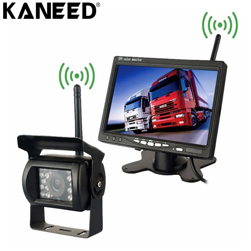 

KANEED Car Truck Camera Wireless Vehicle Truck Backup Camera Monitor Infrared Night Vision Rear View Camera with 7'' HD Monitor