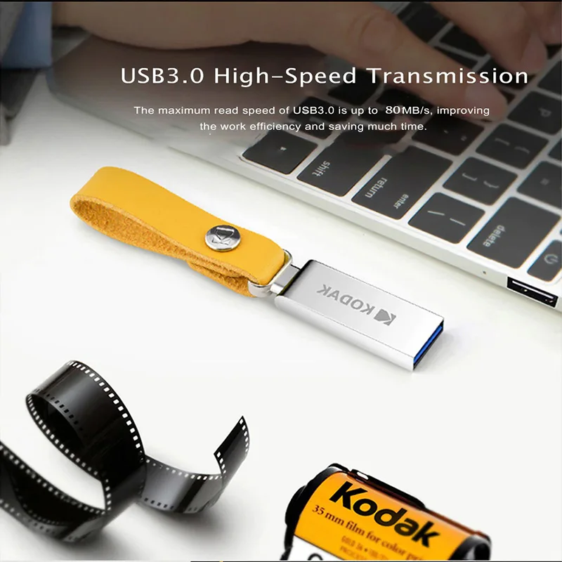 Kodak K123 флеш-накопитель USB 3,1 металлический USB флеш-накопитель 16 ГБ 32 ГБ 64 Гб U диск 128 Гб карта памяти USB 3,0 Флешка USB флешка