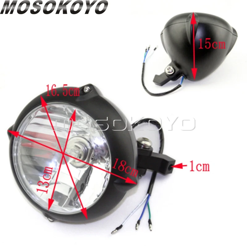 Винтажная круглая мотоциклетная фара 5 75 дюйма H4 12 В для Harley Cafe Racer Chopper Bobber Cruisers на