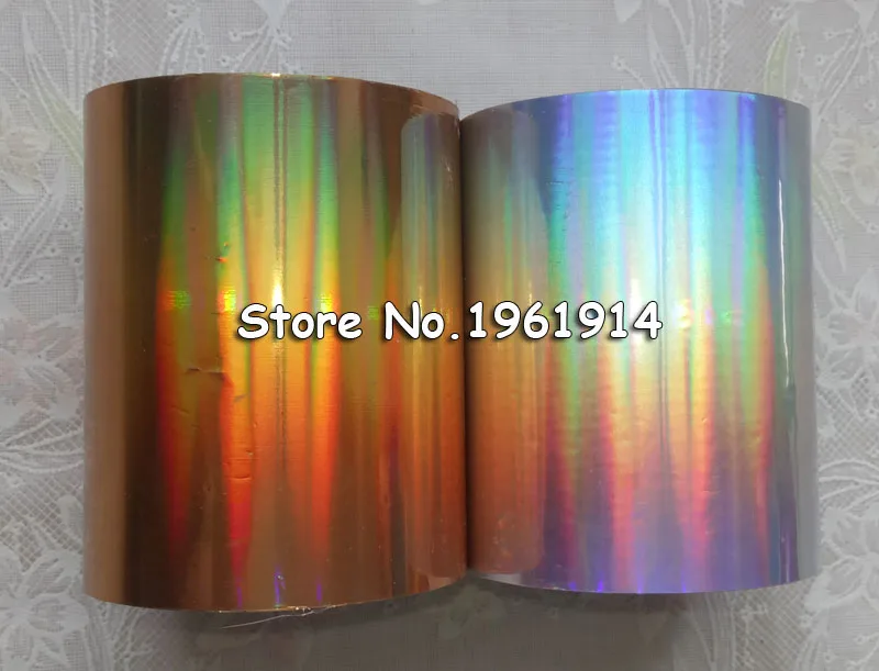 

(2 rolls/lot ) Hot stamping foil (laser gold color+laser silver color) hot stamping on paper or plastic 8cm x 120m