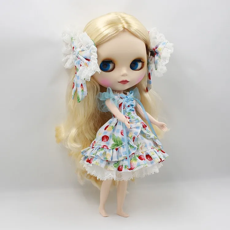 

Free shipping factory blyth doll 260BL0519 Golden long curly hair normal body matte face gift toy