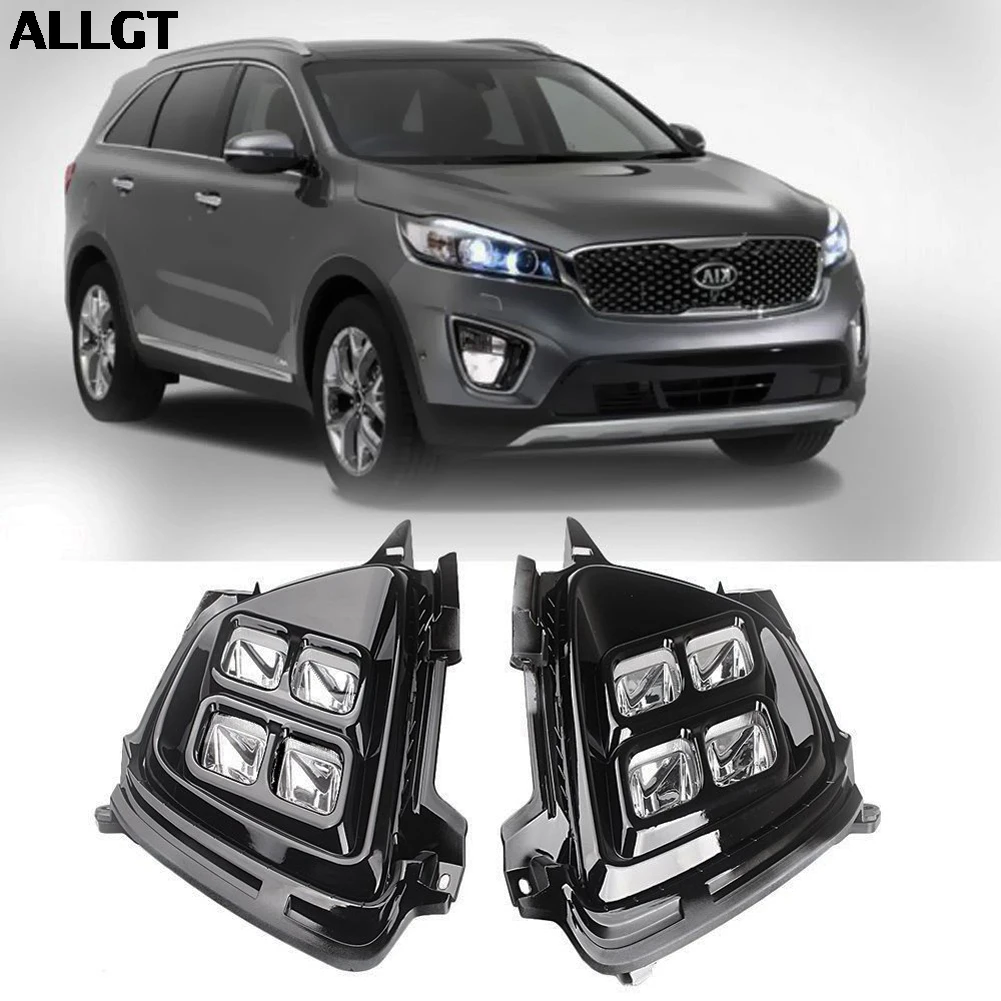 ALLGT 12V LED Daytime Running Light Fits KIA Sorento Fog Lamp Assembly