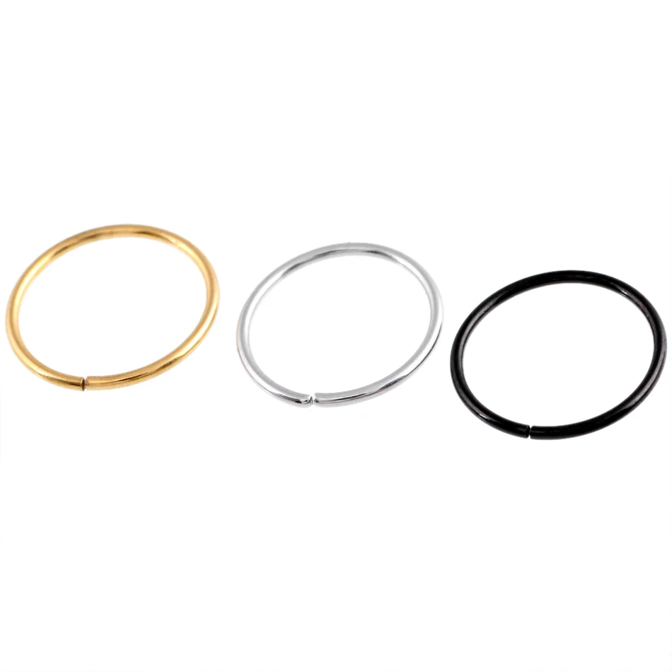 

10pcs Stainless Steel Seamless Segment Rings Nose Hoops Ear Piercing Tragus Nose Rings Ear Cartiliage Tragus Sexy Body Jewelry