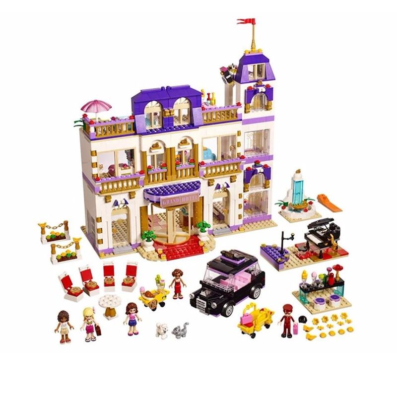 

BELA 10547 Girls Friends Heartlake Grand Hotel Figures Building Block Kid Model DIY Bricks Toys For Children Compatible Legoing