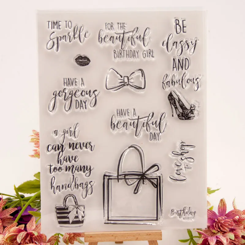 

KSCRAFT Have A Beautiful Day Transparent Clear Silicone Stamps for DIY Scrapbooking/Card Making/Kids Crafts Decoration Supplies