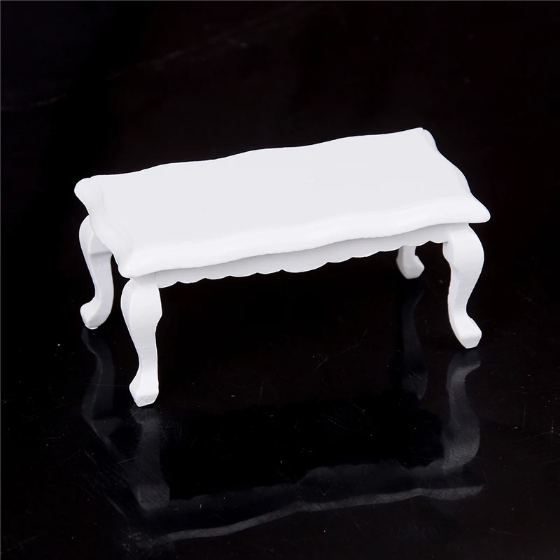 2018 Hot 1/12 Dollhouse Miniature Furniture White Wave-Edged Wooden Coffe/End Table Model House Furniture Toys for Kids Children 2018 Hot 1/12 Dollhouse Miniature Furniture White Wave-Edged Wooden Coffe/End Table Model House Furniture Toys for Kids Children