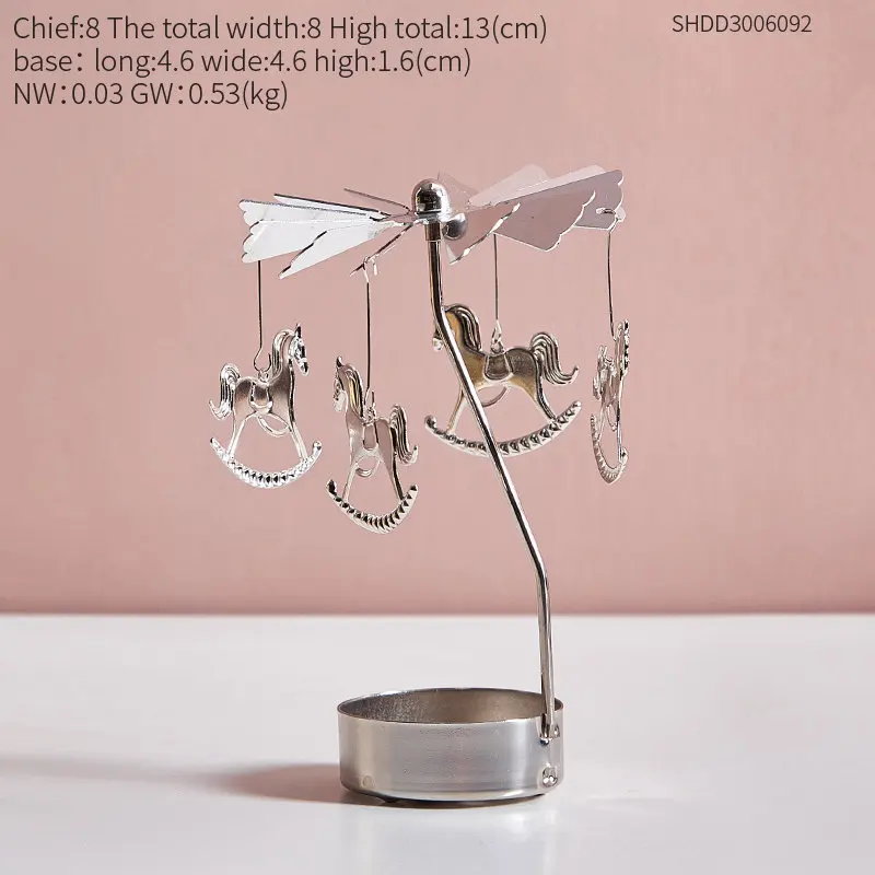 Современный минималистичный вращающийся подсвечник для дома креативный нагрев свечей ужин индивидуальная маленькая мебель - Цвет: Small silver candles