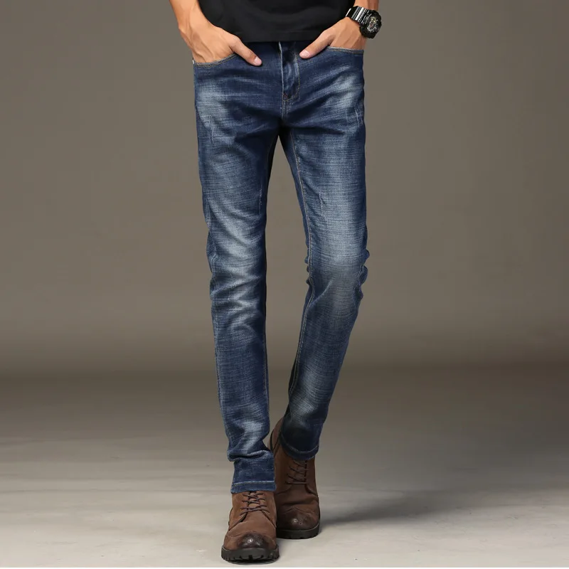 Модные мужские джинсы Рваные Slim Fit Эластичные брюки для девочек Новинка 2019 года