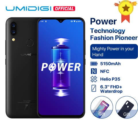 UMIDIGI Power Android 9 0 5150mAh Big Battery 18W 6 3  FHD  Waterdrop Screen 4GB 64GB Helio P35 Global Version Smartphone 16MP
