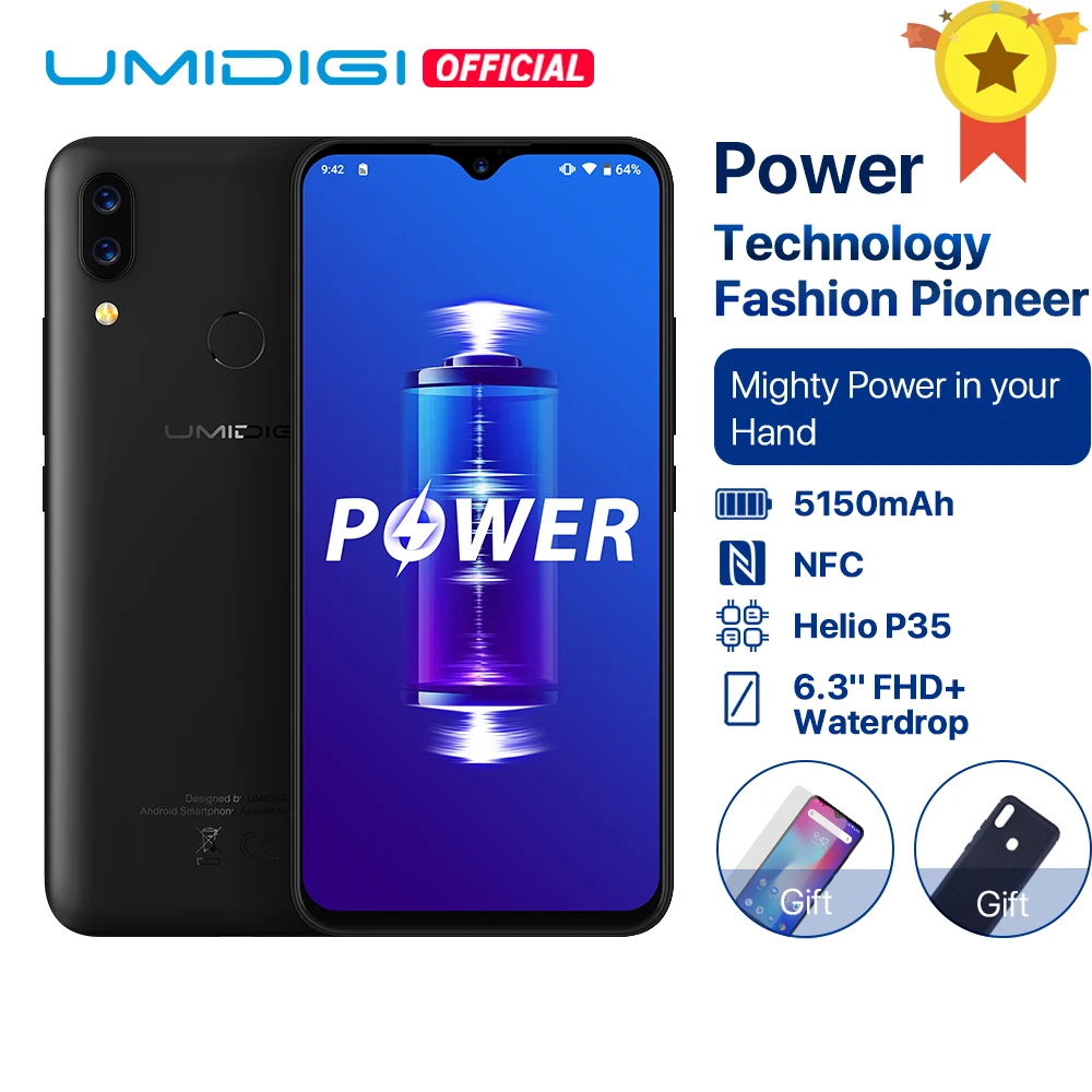 Глобальная версия смартфона UMIDIGI Power Android 9.0 большой аккумулятор 5150 мАч 18 Вт 6 3