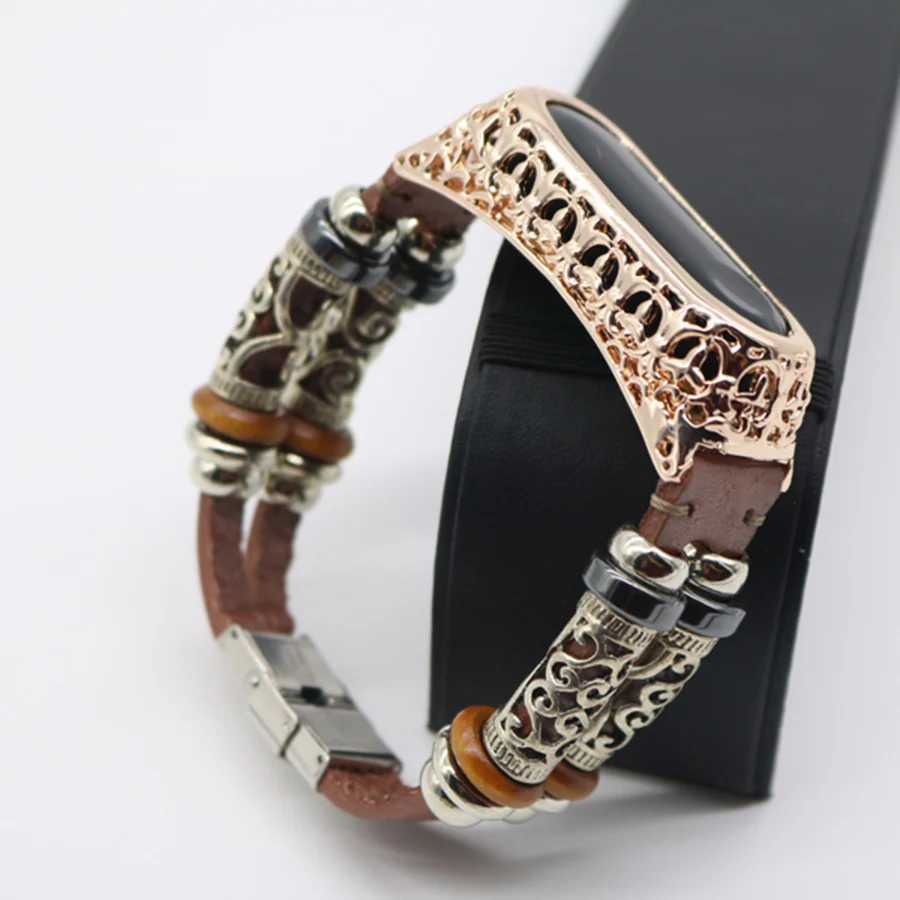 

For Mi Band 3 Wrist Strap Retro Leather for Xiaomi Mi Band 3 Accessories Bracelet Puseira for Miband 3