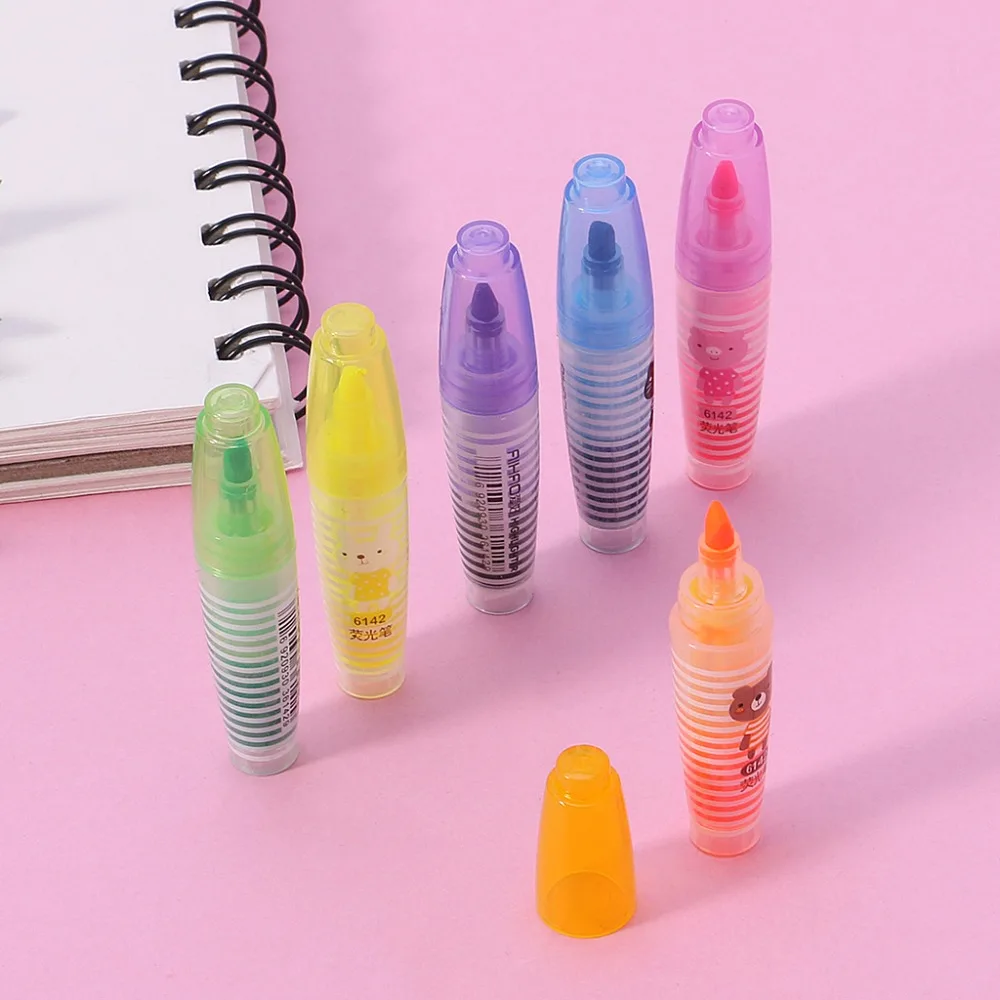 

6PC Mini Highlighter Creative Lovely Marker Pen Stationery Writing School Supply