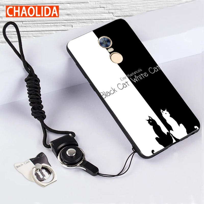 

CHAOLIDA Animal Printing Mobile Fille for Xiaomi Redmi 5 Plus Case Silicone TPU Protective Luxury Funda Finger Ring and Strap