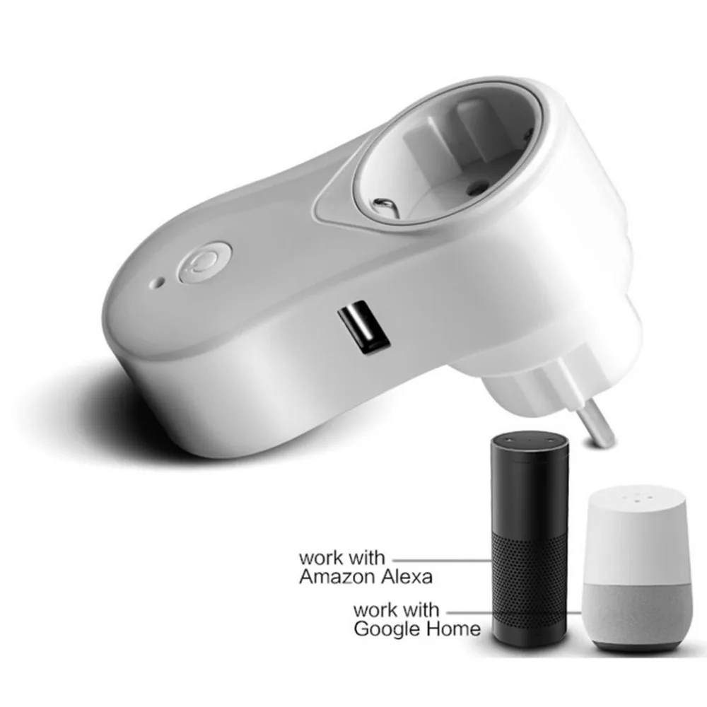 

Wireless Phones APP Remote Control Smart WiFi Socket Timer Switch Wall Plug With USB Port Home Appliance Automation
