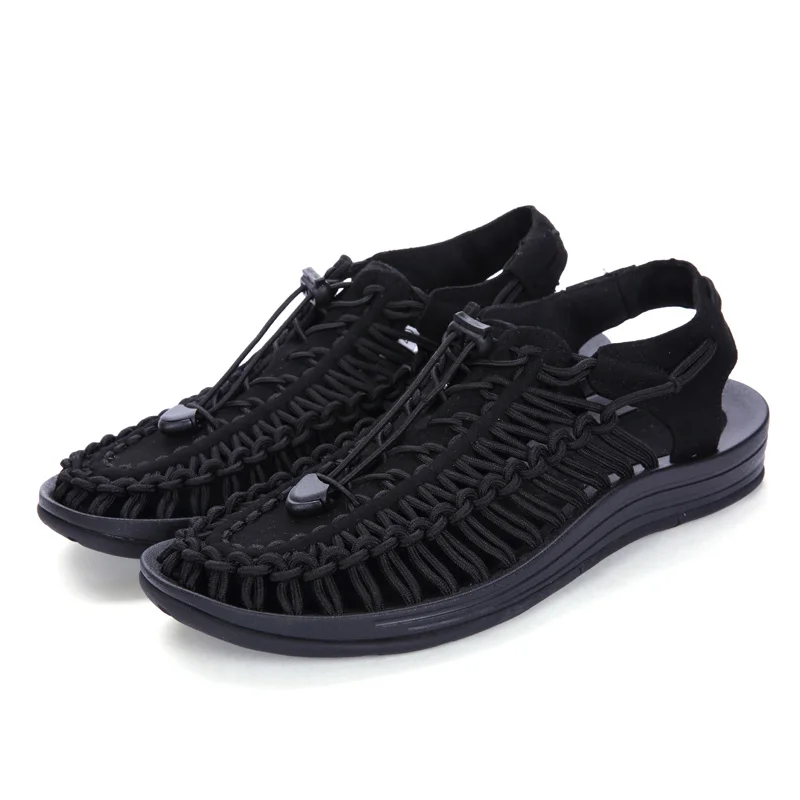 Keloch/ летний Мужская пляжная обувь пляжные сандалии для прогулок для мужчин Высокое качество на открытом воздухе с защитой от скольжения; zapatillas hombre - Цвет: Черный