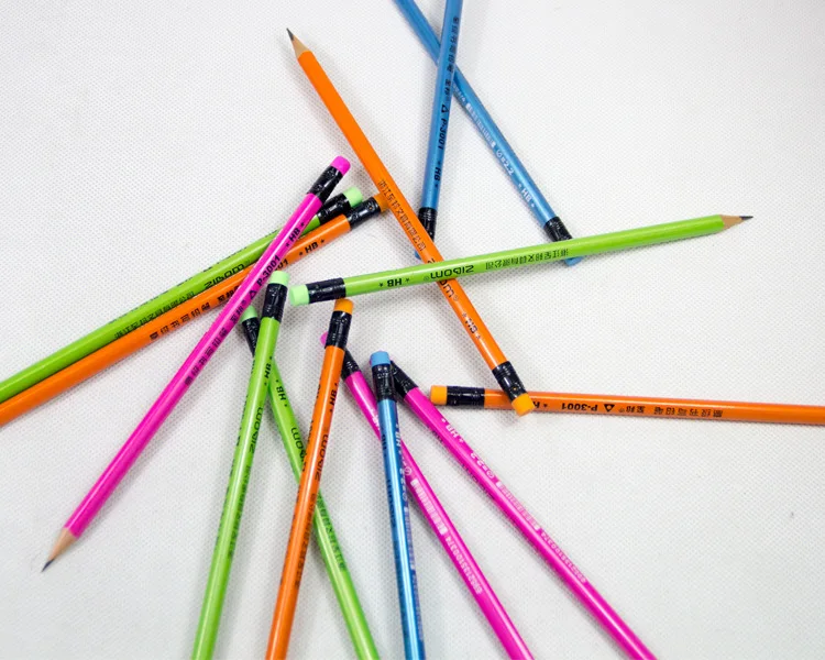 Climemo карандаш с треугольной резиновой головкой HB карандаш четырехцветный флуоресцентная краска офисный традиционный карандаш канцелярские принадлежности