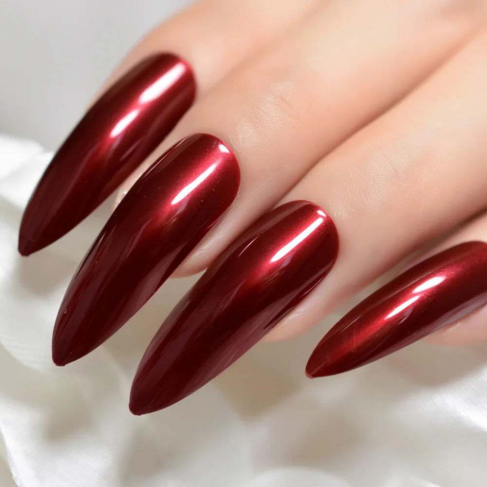 Sexy Sugar Red Press On Nails Extra Long Stiletto Fake Nails Uv Gel