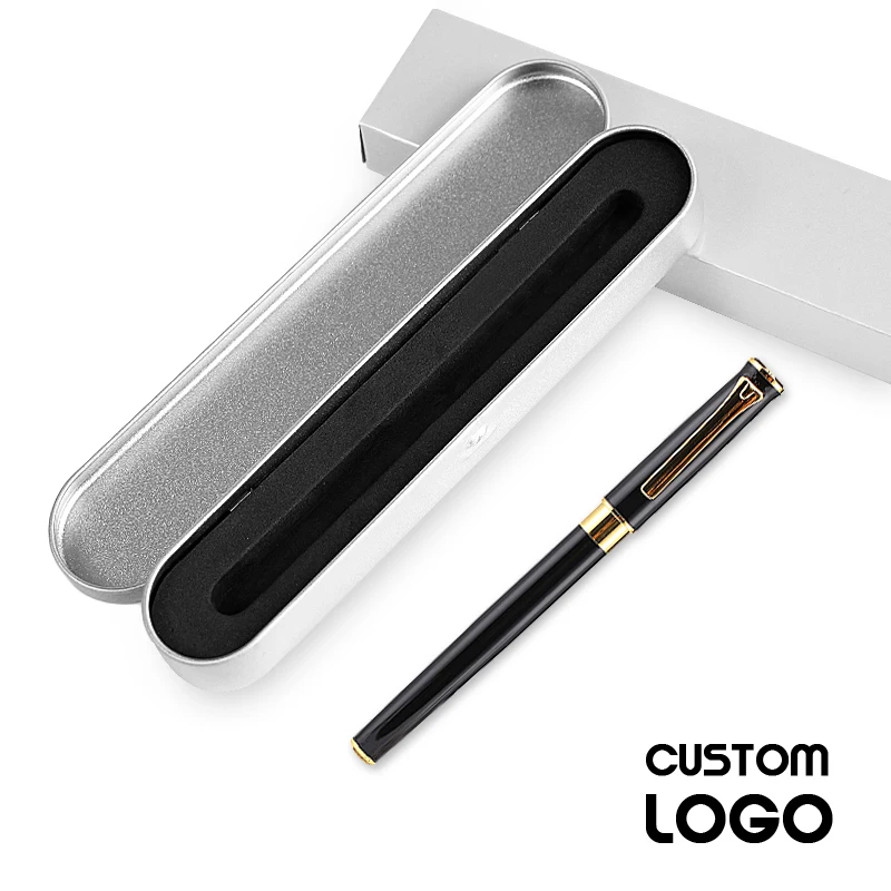 

New Laser Engraved Metal Pens Customized With Your Logo Web Url Gel Pen Business Ballpoint Pen Design Free Office Supplies Gift