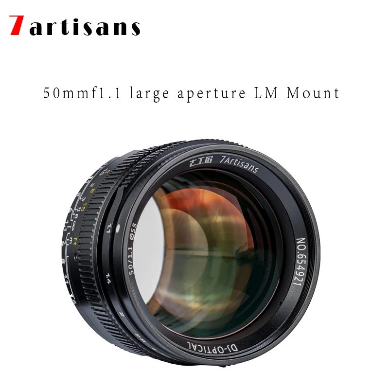 Портретная линза с большой апертурой 7 artisans 50 мм f1.1 Paraxial LM крепление для камер Leica
