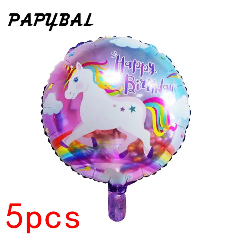 1 шт 3D фольгированные воздушные шары-единороги радужные Детские воздушные шары для дня рождения 55*58 см вечерние воздушные шары из гелиевой фольги - Цвет: 18inch