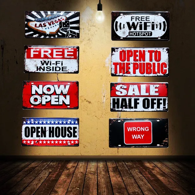 Vintage Signs For Sale >> Sale Half Off Now Open License Plate Metal Painting Retro Signs Vintage Signs For Sale >> Sale Half Off Now Open License Plate Metal Painting Retro Signs