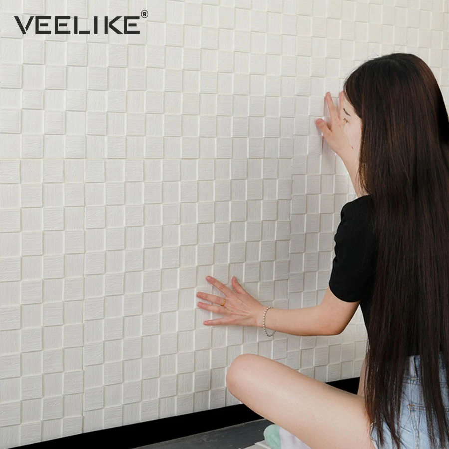 4PCS PE Foam 3D Wall Stickers Safety Home Decor Wallpaper DIY Wall Decor Mosaic Panels Living Room Bedroom Decorative Wall Paper 4PCS PE Foam 3D Wall Stickers Safety Home Decor Wallpaper DIY Wall Decor Mosaic Panels Living Room Bedroom Decorative Wall Paper