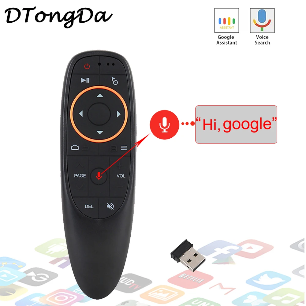 

NEW G10 Voice Air Mouse 2.4GHz Wireless Google Microphone Remote Control IR Learning 6-axis Gyroscope for Android TV Box PC