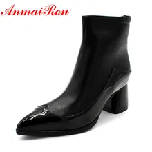 ANMAIRON White Shoes Zippers High Heels Large Size 34-43 Winter Boots Pointed Toe Shoes Woman Sexy Red Ankle Boots for Women ANMAIRON White Shoes Zippers High Heels Large Size 34-43 Winter Boots Pointed Toe Shoes Woman Sexy Red Ankle Boots for Women