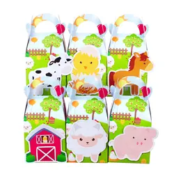 Сельскохозяйственных животных пользу коробки подарочные коробки для конфет Box Дети День рождения поставляет украшения фермы вечерние