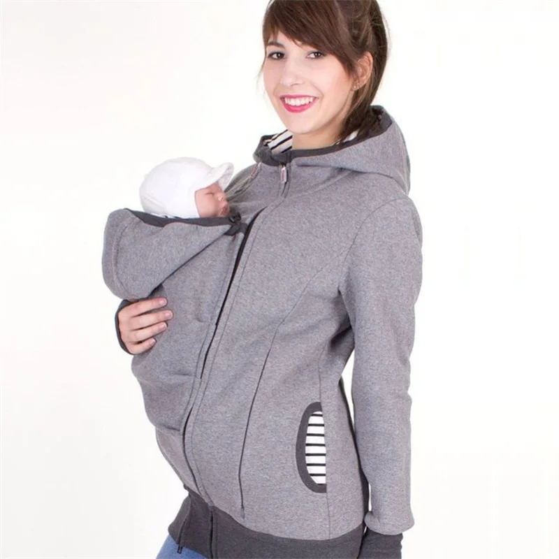 fashion style long sleeve maternity warm clothing mother autumn winter women hoddies carry baby infant sweatshirt