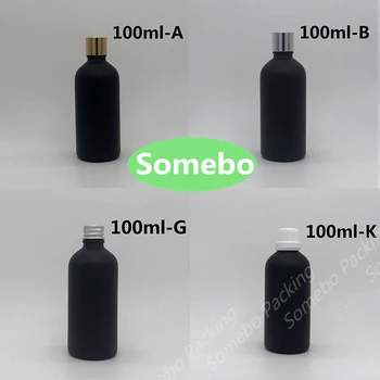 

500pcs 100ml Refillable Glass Perfume Bottle With Reducer Dropper Empty Matte Black Bottle For Cosmetic Essential Oil