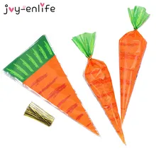 20pcs Easter Decoration Carrot Candy Cone Bags Easter Bunny Rabbit Gift Bag Candy Cones Kids Birthday Party Decoration Supplies