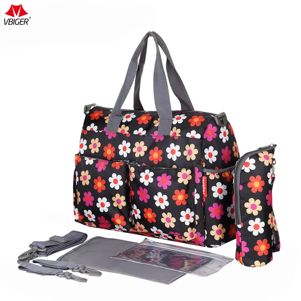 

Vbiger 4 in 1 Diaper Bag Fashion Handbag Large Capacity Nappy Bag Multi-functional Nursing Shoulder Bag Mummy Handbag Hot Sale